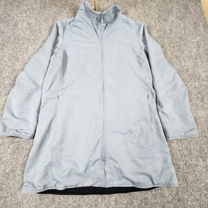 Eileen Fisher Womens Blue Grey Wool Lined Full Zip Longline Jacket Coat‎ Size M